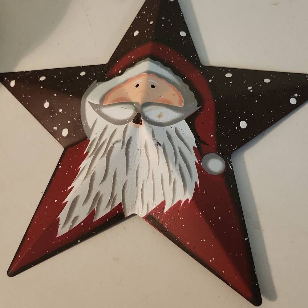 Tin Santa Ornamentd
